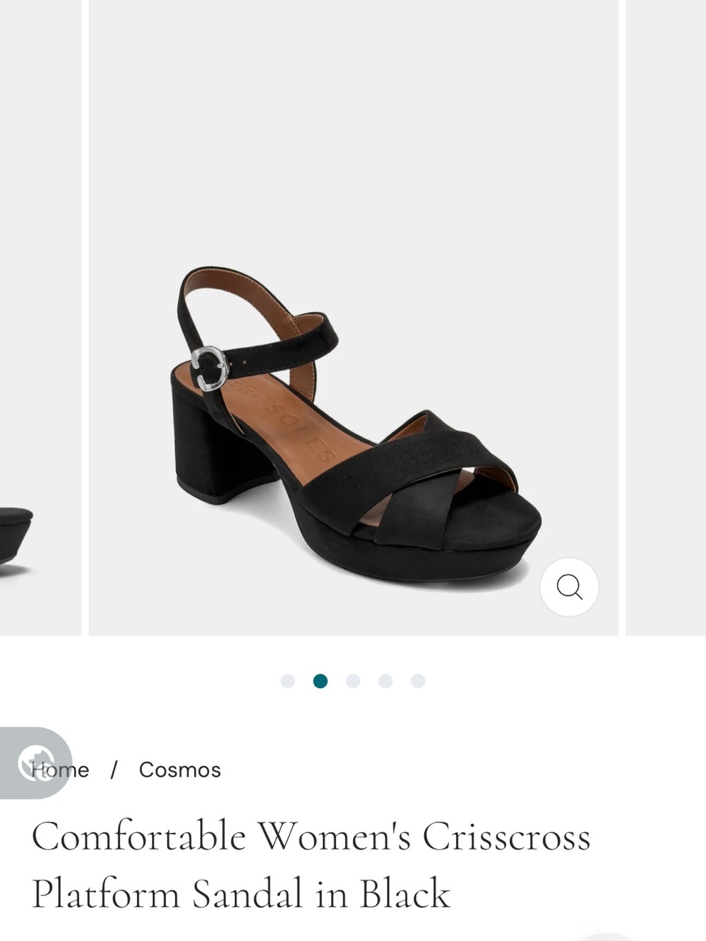 Aerosoles Black Suede Platform Sandal with Gold Buckle Comfort Block Heel-10